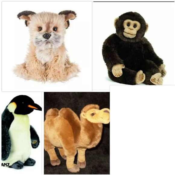 LOT of Signature Webkinz NO CODE Penguin, Camel, CHIMPANZEE